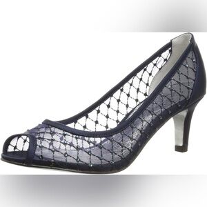 Adrianna Papell Jamie Navy Pumps sz 10W wide